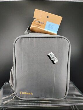 Embark Gray Insulated Lunch Bag With Side Pocket & Durable Exterior